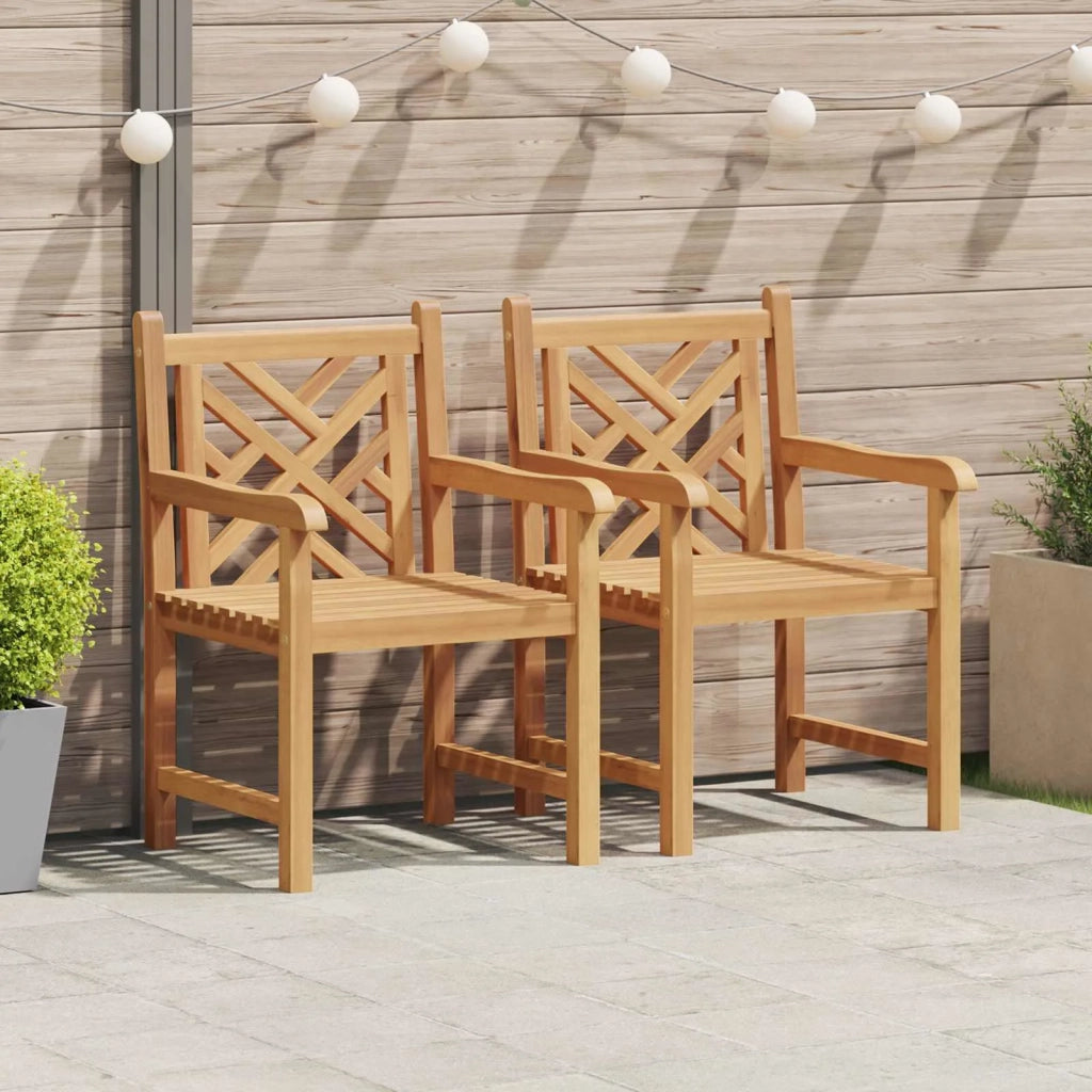 Sedia 2 pcs Marrone 60 x 58 x 90 cm Legno di teak solido 42001963