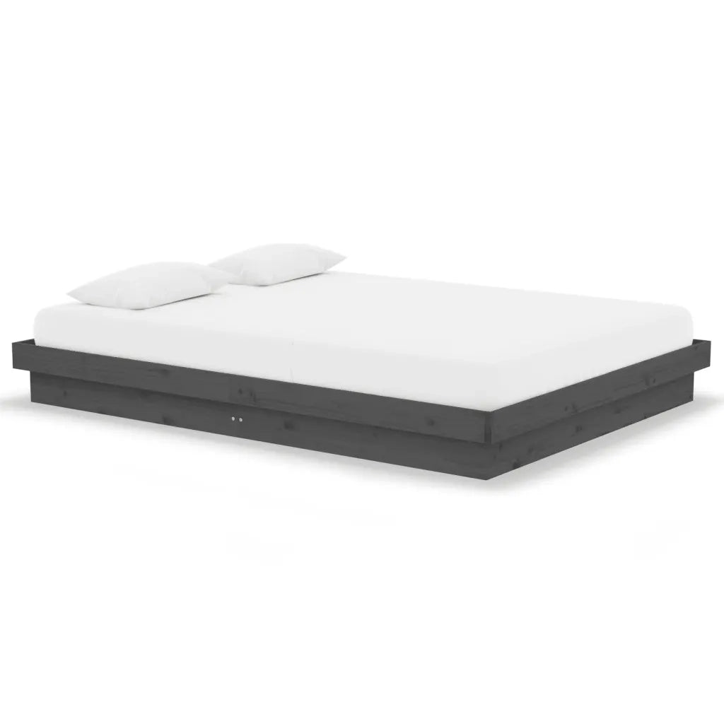 Giroletto-Struttura Letto Grigio in Legno Massello 135x190 cm Double 509877