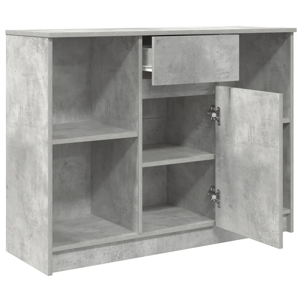 Credenza con Cassetto Grigio Cemento 101x35x76 cm in Truciolato 861565