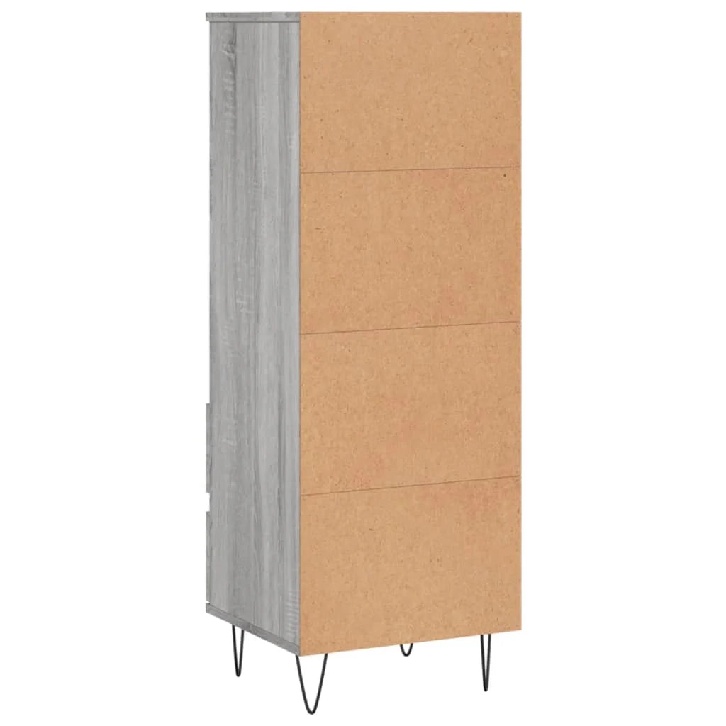Buffet credenza cassettiera armadio mobile contenitore organizer cucina soggiorno salotto rovere Sonoma alto 40 x 36 x 110 cm legno ingegnerizzato grigio 02_0035356