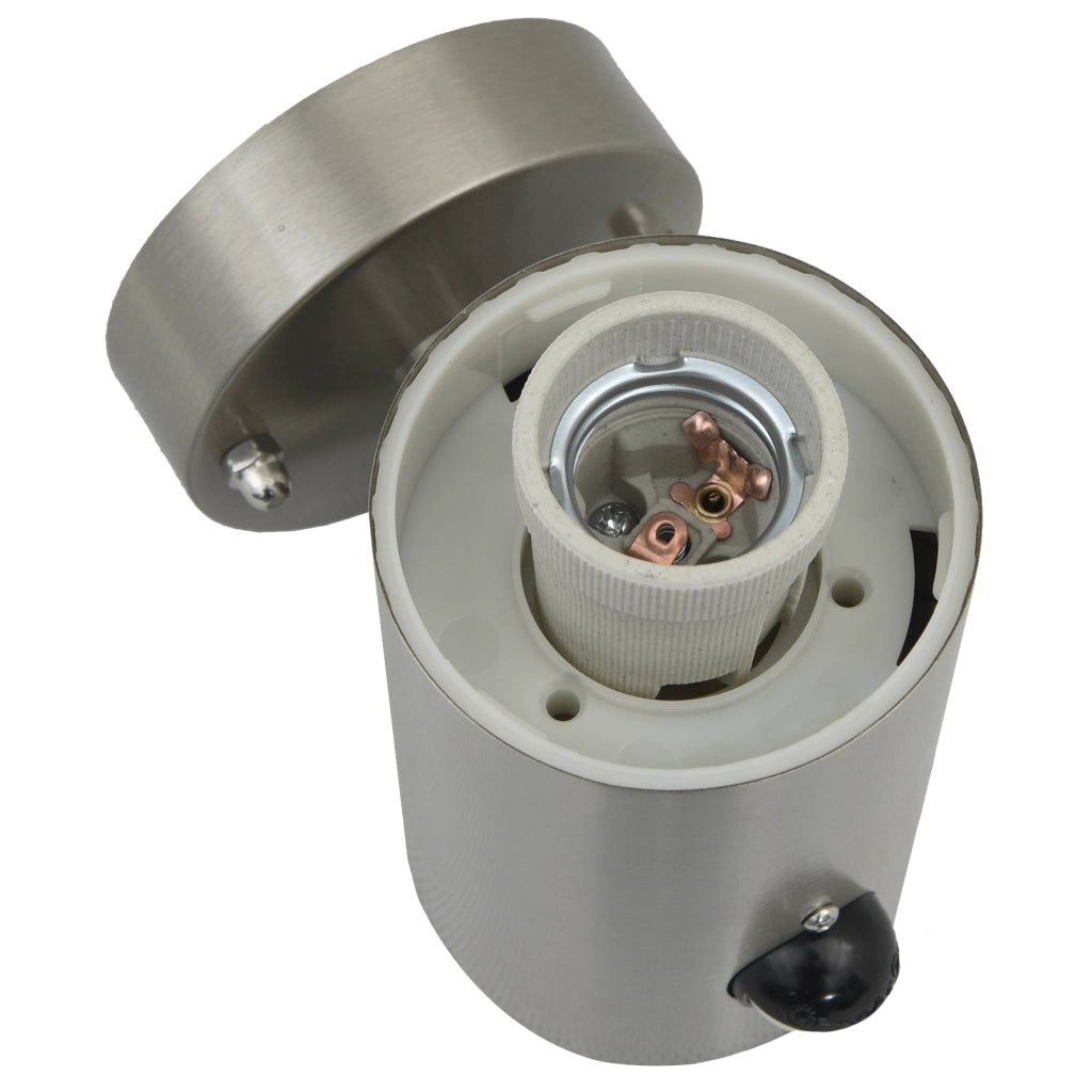 Applique da esterno  con sensore in acciaio inox argento IP44