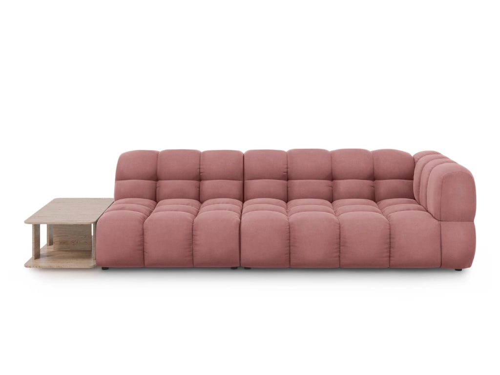 Cosmopolitan Design - Divano modulare sinistro "Sky" 4 posti in velluto salmone 