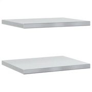 2 pz Mensole a Muro | Scaffale Parete | Ripiano a parete 50x40 cm Argento in Acciaio Inossidabile