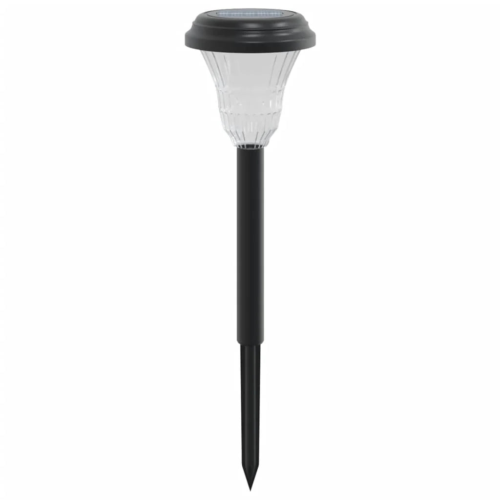 Set di 12 luci solari decorative da giardino 8,5 x 31 cm con accensione automatica stile moderno plastica nera 02_0056664