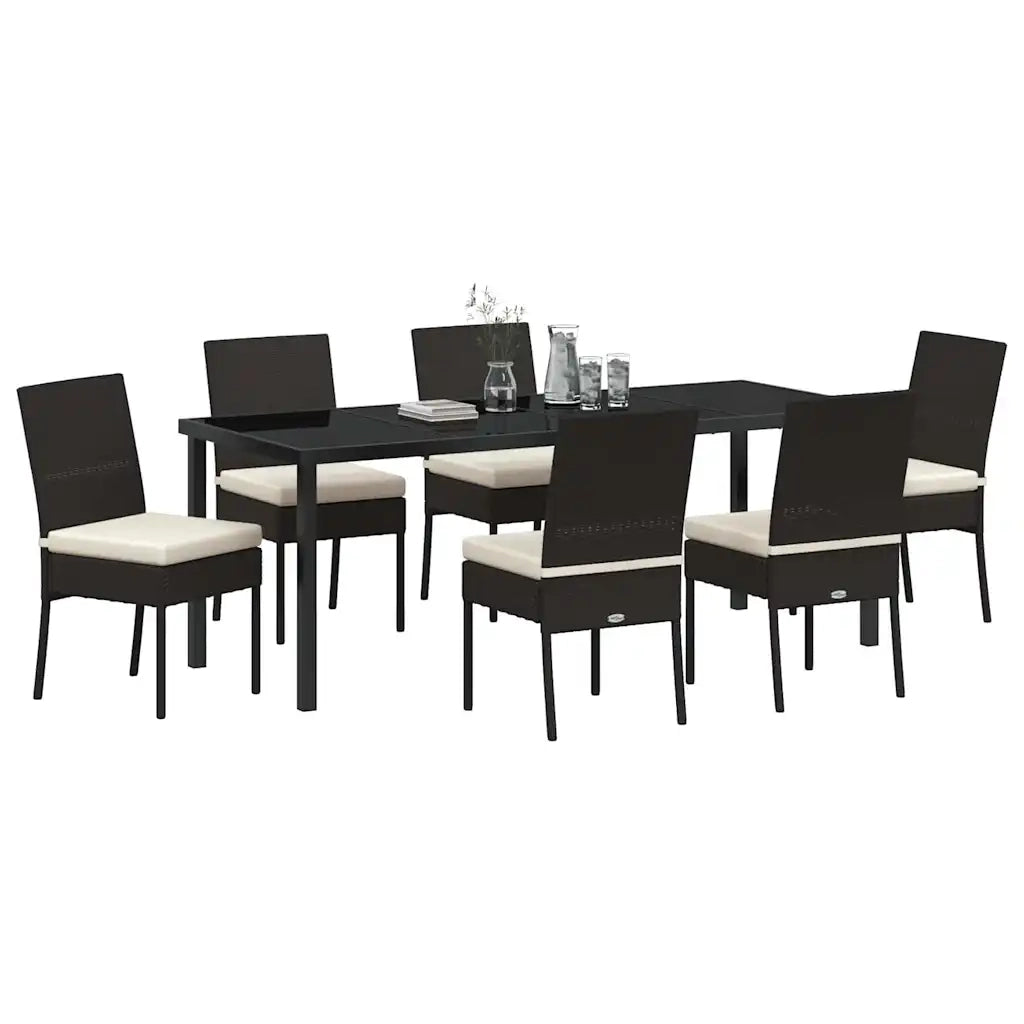Set da Pranzo per Giardino 7 pcs Nero 3379210