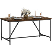 Tavolo da Pranzo Stile Industriale per 6 Persone 150x80x75 cm in Legno e Acciaio