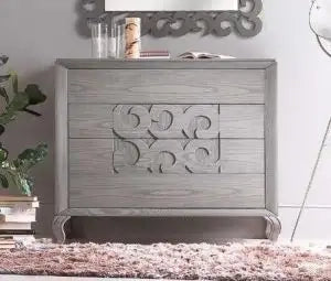 Comò moderno mod gioia in legno di frassino color grigio anticato