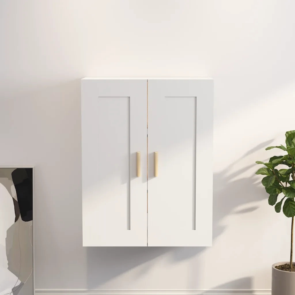 Armadietto a Muro | Mobile a Parete Bianco 69,5x32,5x90 cm in Legno Multistrato