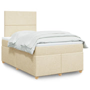 vidaXL Giroletto a Molle con Materasso Crema 120x190 cm in Tessuto