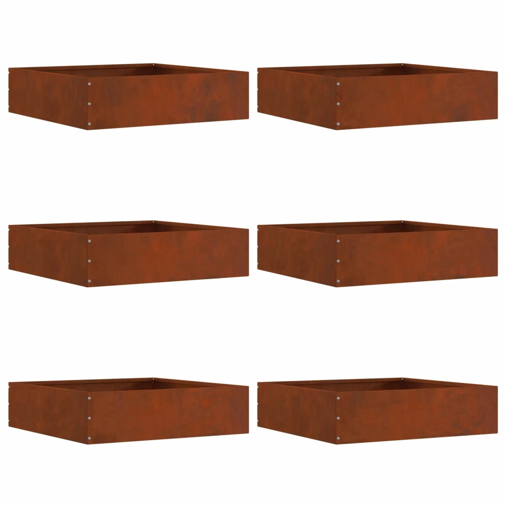 Bordura per Prato 6 pcs Ruggine 50 x 50 x 13 cm 874729