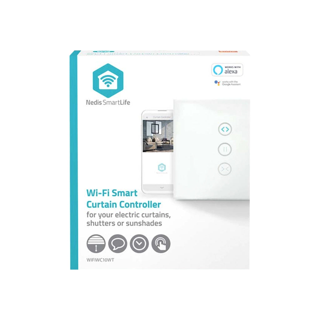 Interruttore Murale Wi-Fi 2.4GHz 300W per Tapparella e Tenda Bianco Nedis