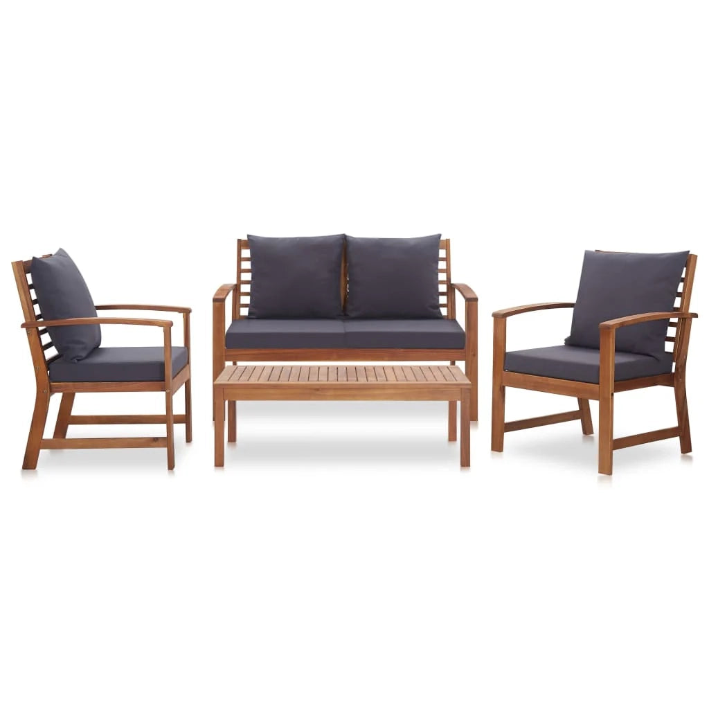 Set di mobili da giardino per esterni 4 pezzi con cuscini legno massello di acacia 02_0016094