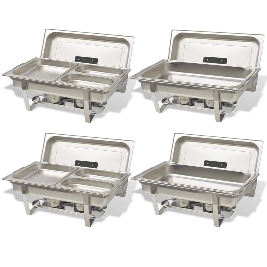 Set 4 pz Teglie Scaldavivande in Acciaio Inossidabilecod mxl 128259