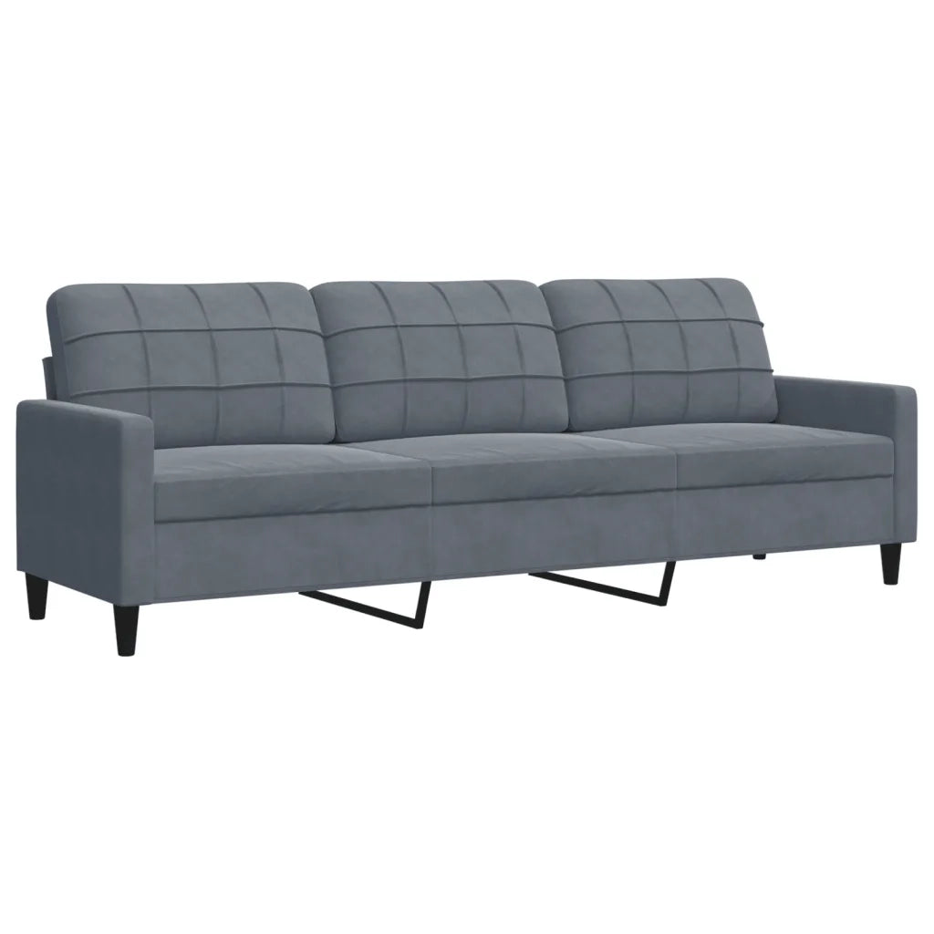 vidaXL Set di Divani 3 pz con Cuscini Grigio Scuro in Velluto