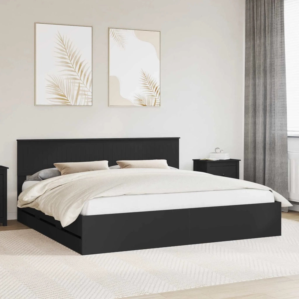 Struttura del letto Nero 200 x 200 cm Legno Ingegnerizzato 3410673
