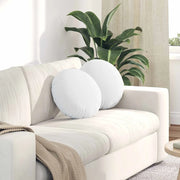Cuscini per Seduta 2 pcs Bianco Ø40 x 13 cm Tessuto
