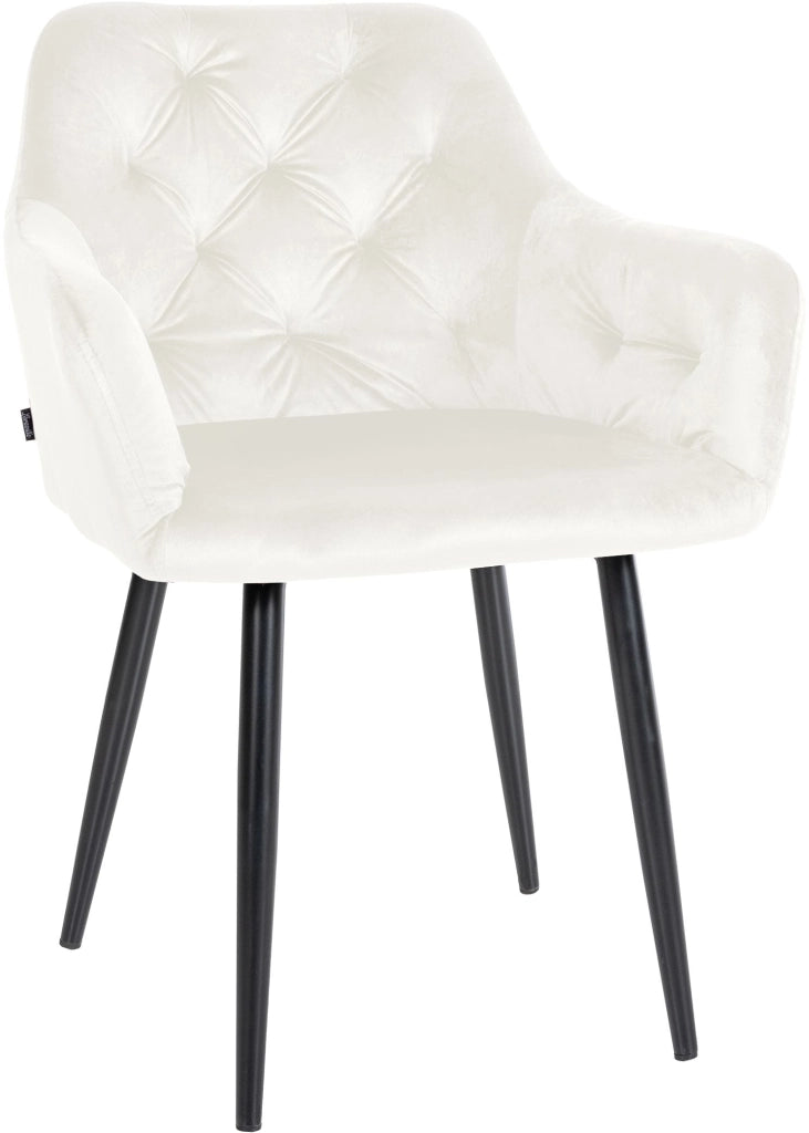 Sedia da pranzo Stanley Velvet crema