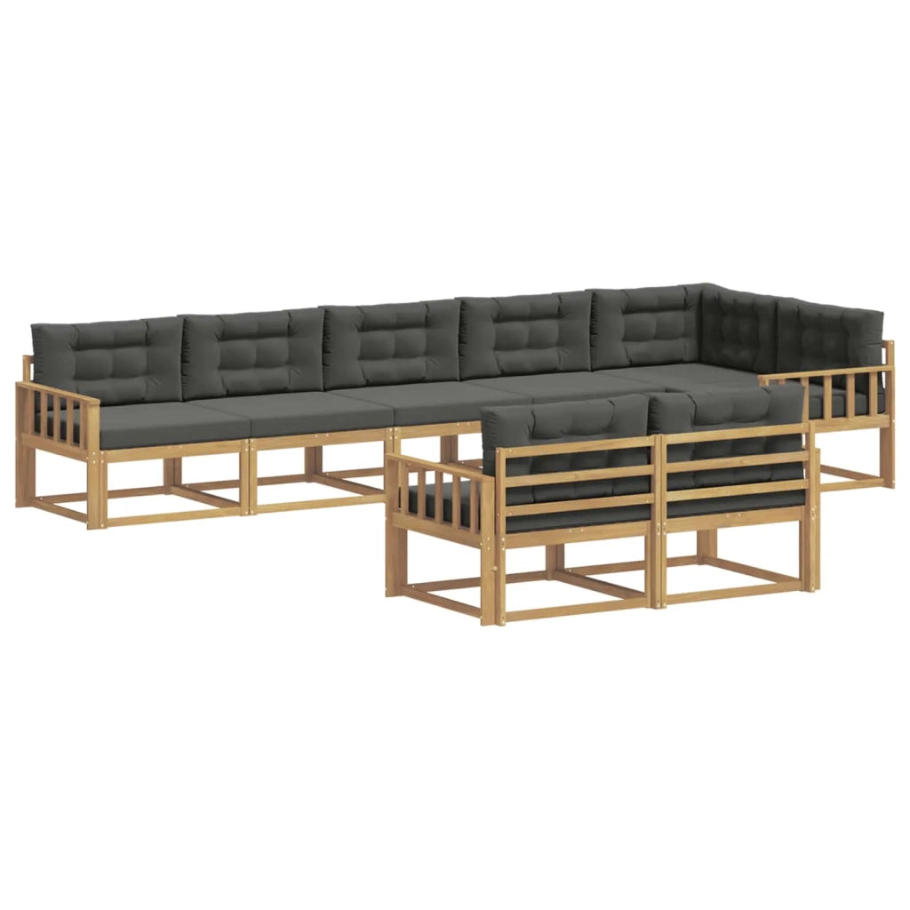 Set di divani da esterno 6 pz Bianco e Antracite Poliestere 3386616