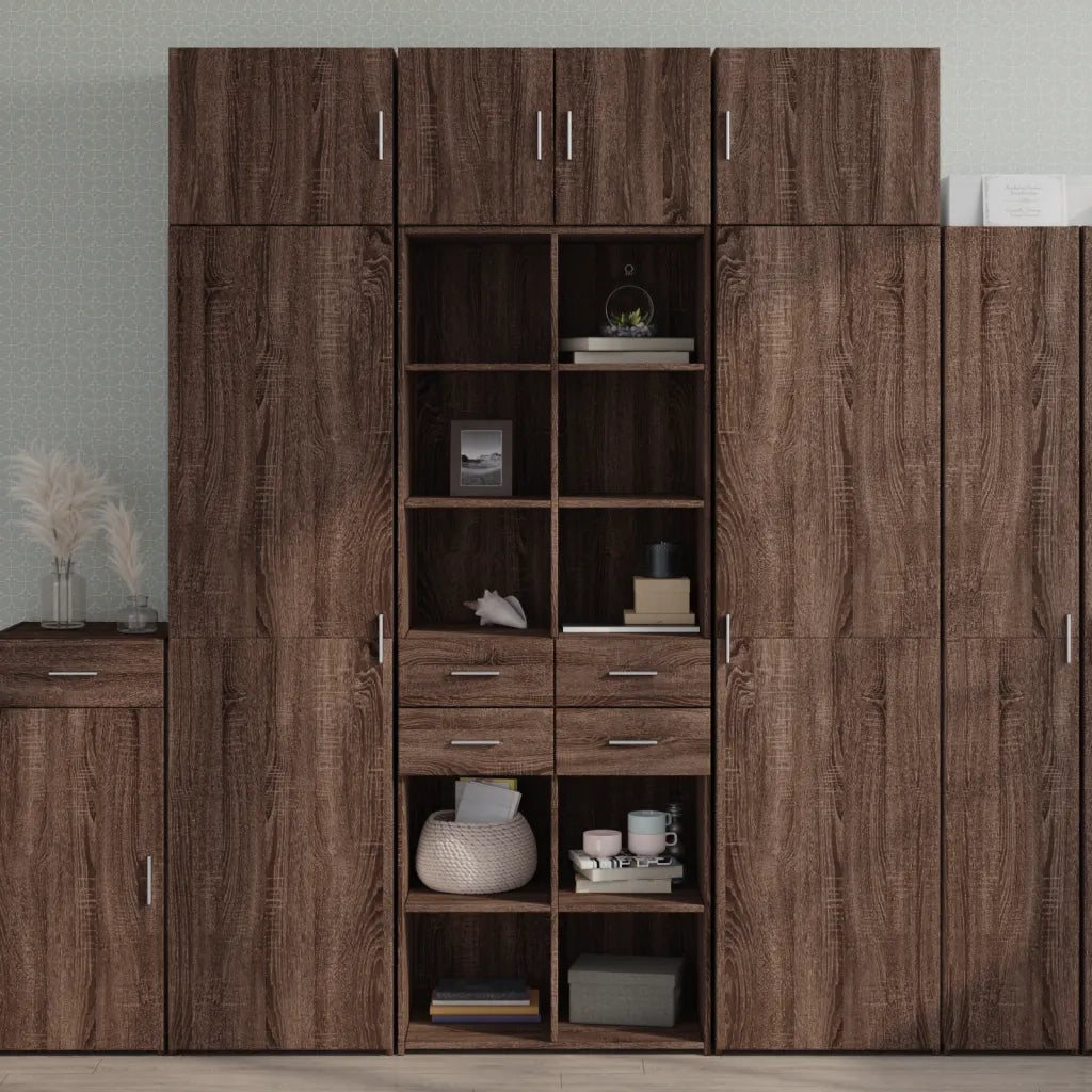 vidaXL Credenza Rovere Marrone 70x42,5x185 cm in Legno Multistrato