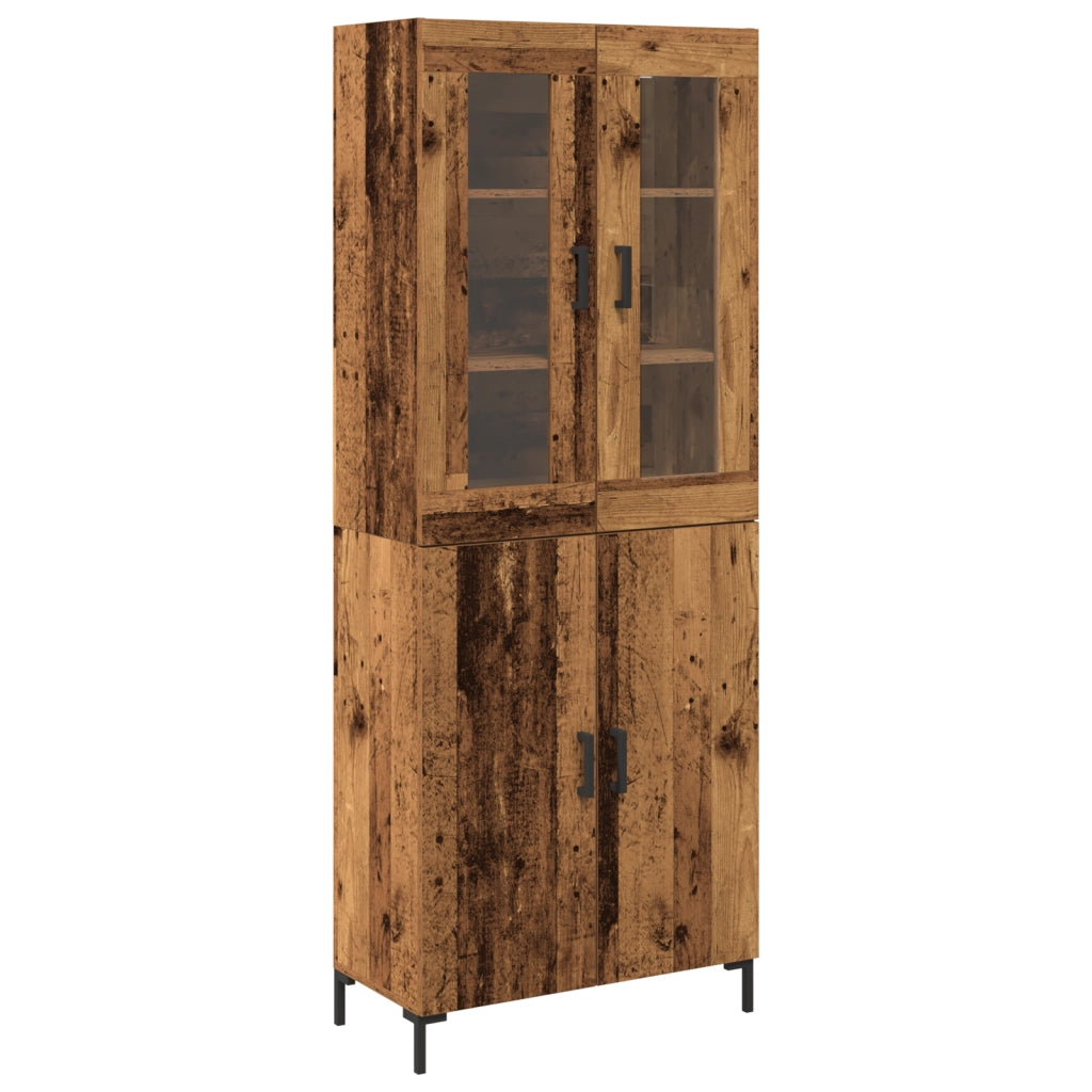 Sideboard con Armadietto a Muro in Legno Invecchiato