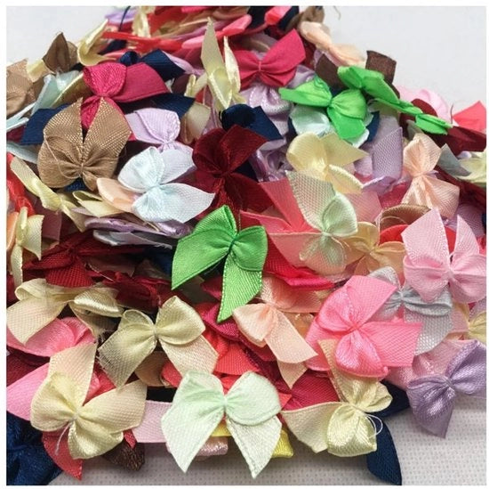 200 pezzi di filo di seta mini, a maglia, 2,5 cm, filo di seta piccolo, a maglia per cucire, colore doppio, a maglia, per hobby artigianato, scrapbooking, arco per capelli, cappello.