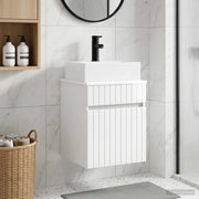 Mobile Lavabo da Parete Bianco Lucido 39 x 41 x 62,5 cm 890576