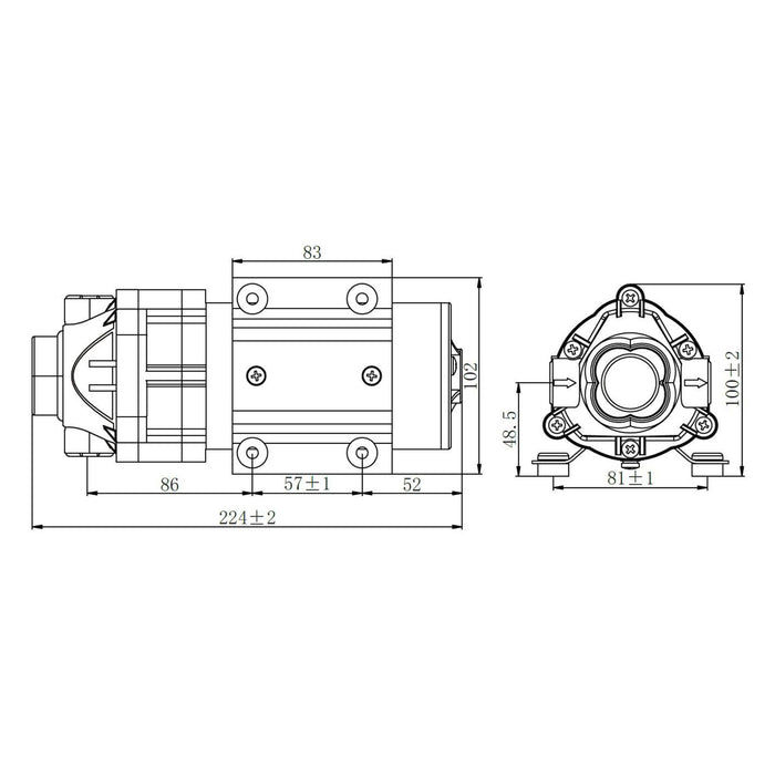 Pompa booster 600 GPD (2300l/giorno) 108W Pompa di spinta per sistemi a osmosi inversa