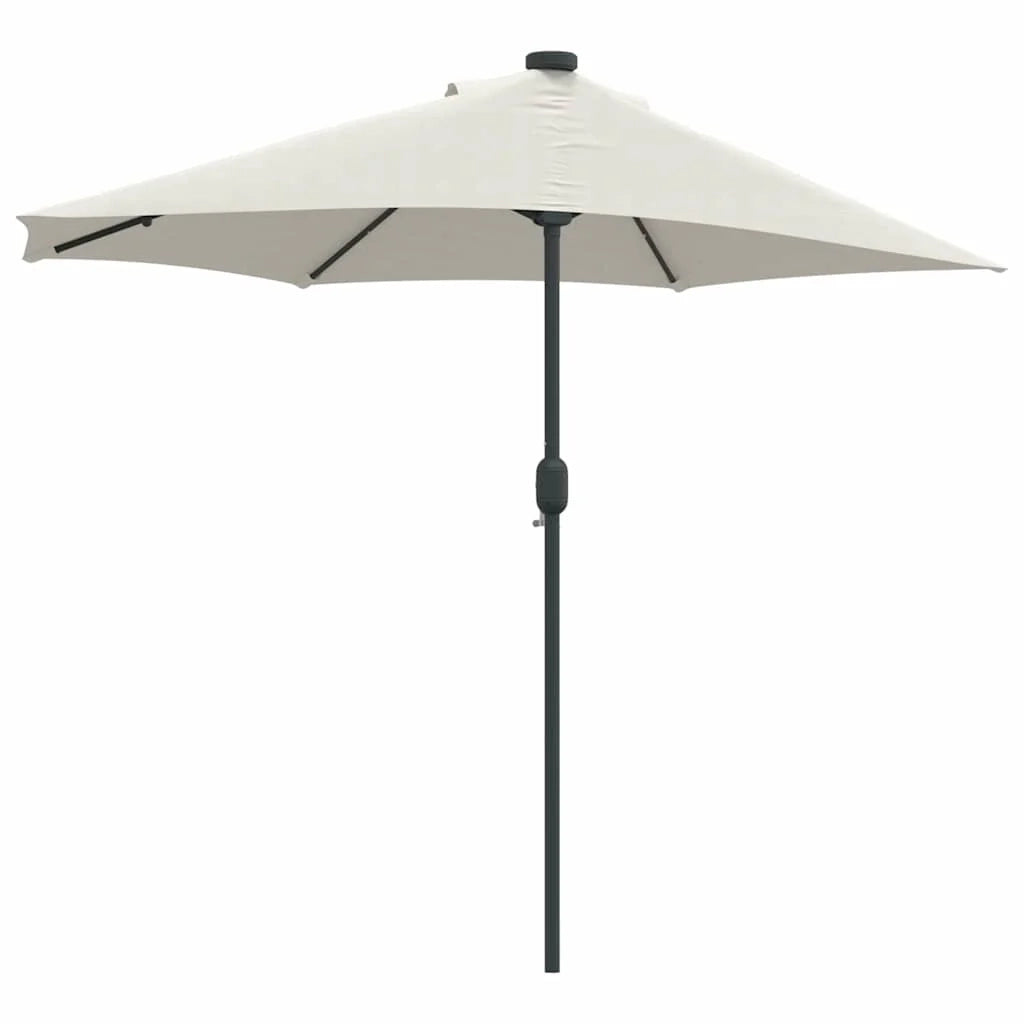 Moderno ombrellone pieghevole da giardino per il relax all'aperto 294 x 150 x 223 cm poliestere color sabbia 02_0058658