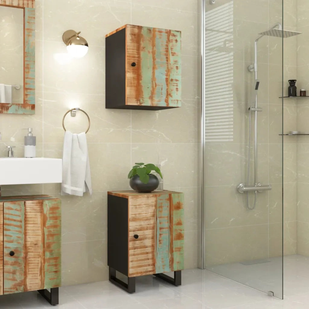 Mobile da Bagno 38x33x58cm Legno Massello di Recuperocod mxl 105457