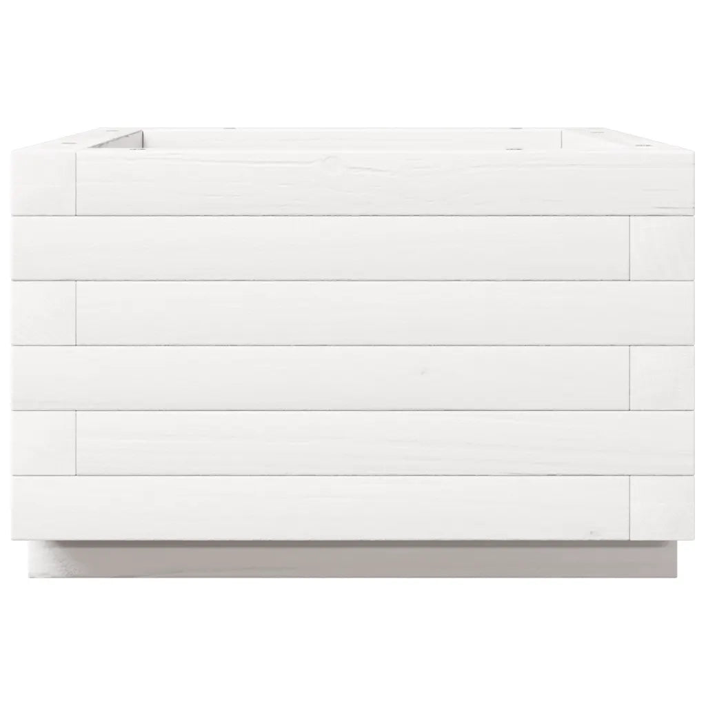 Fioriera da Giardino-Vaso da Esterno Bianca 40x40x26,5cm Legno Massello di Pino