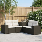 Set di divani 5 pz Nero e Bianco Crema 3447912