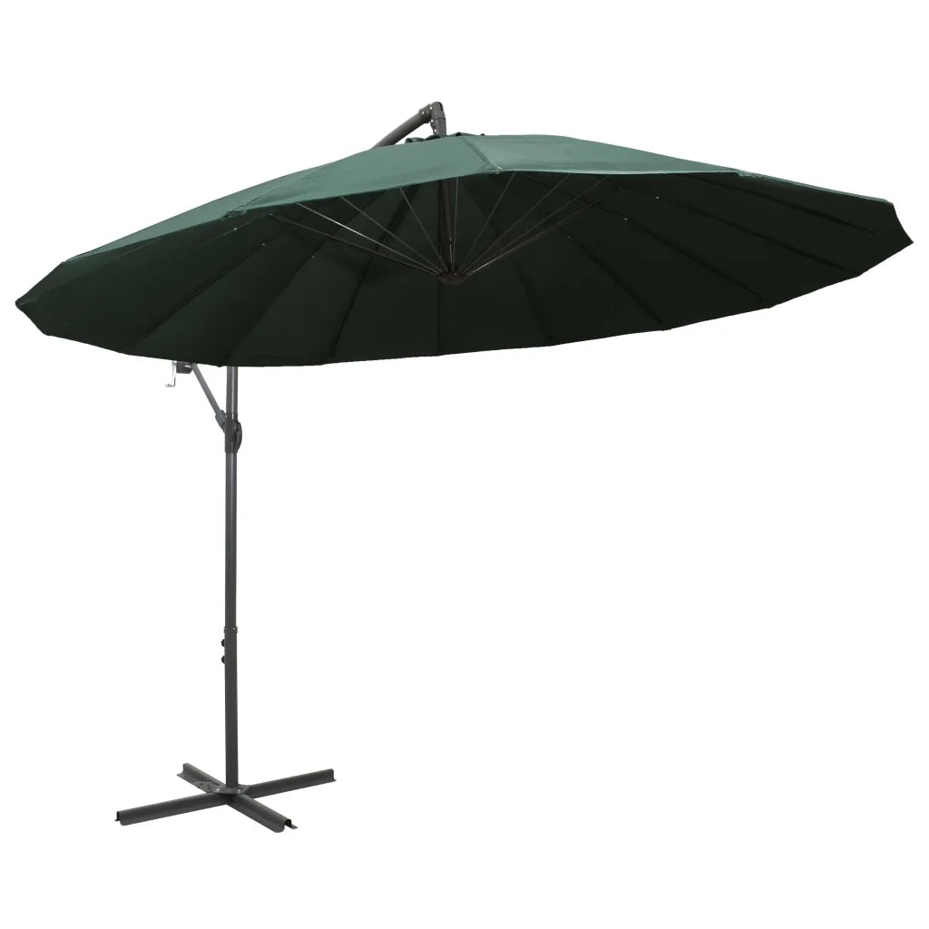 Ombrellone a Sbalzo-Ombrello da giardino Verde 3 m Palo in Alluminio