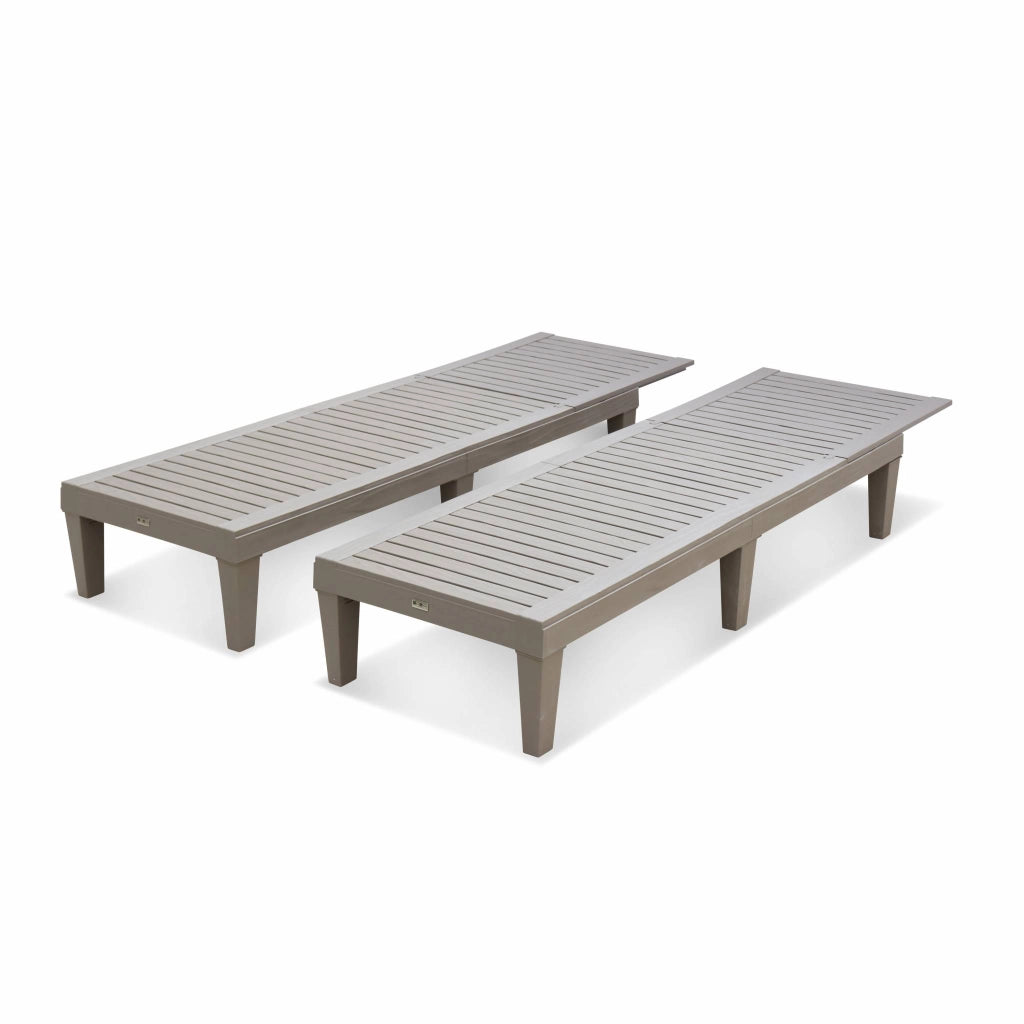 Set 2 lettini prendisole multiposizione, grigio