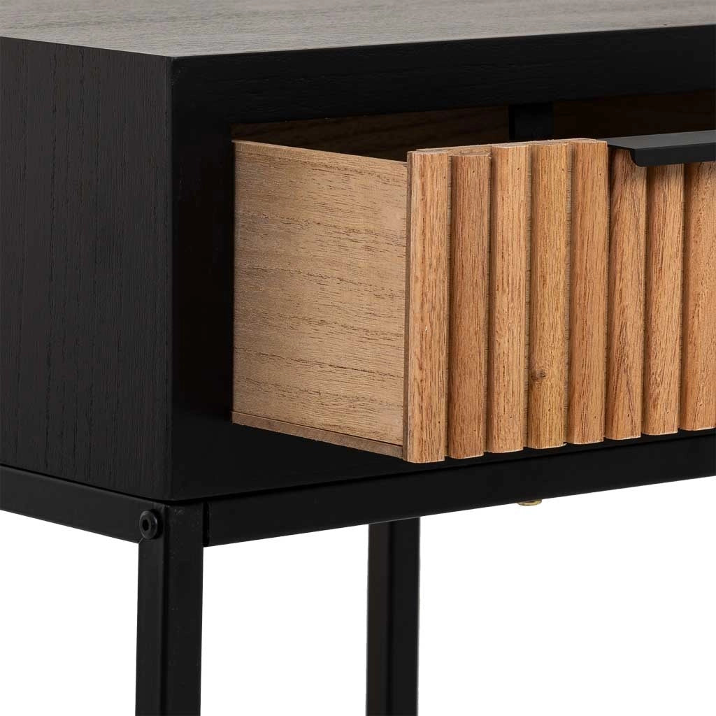 Comodino in legno e metallo 1 cassetto 40x36x60