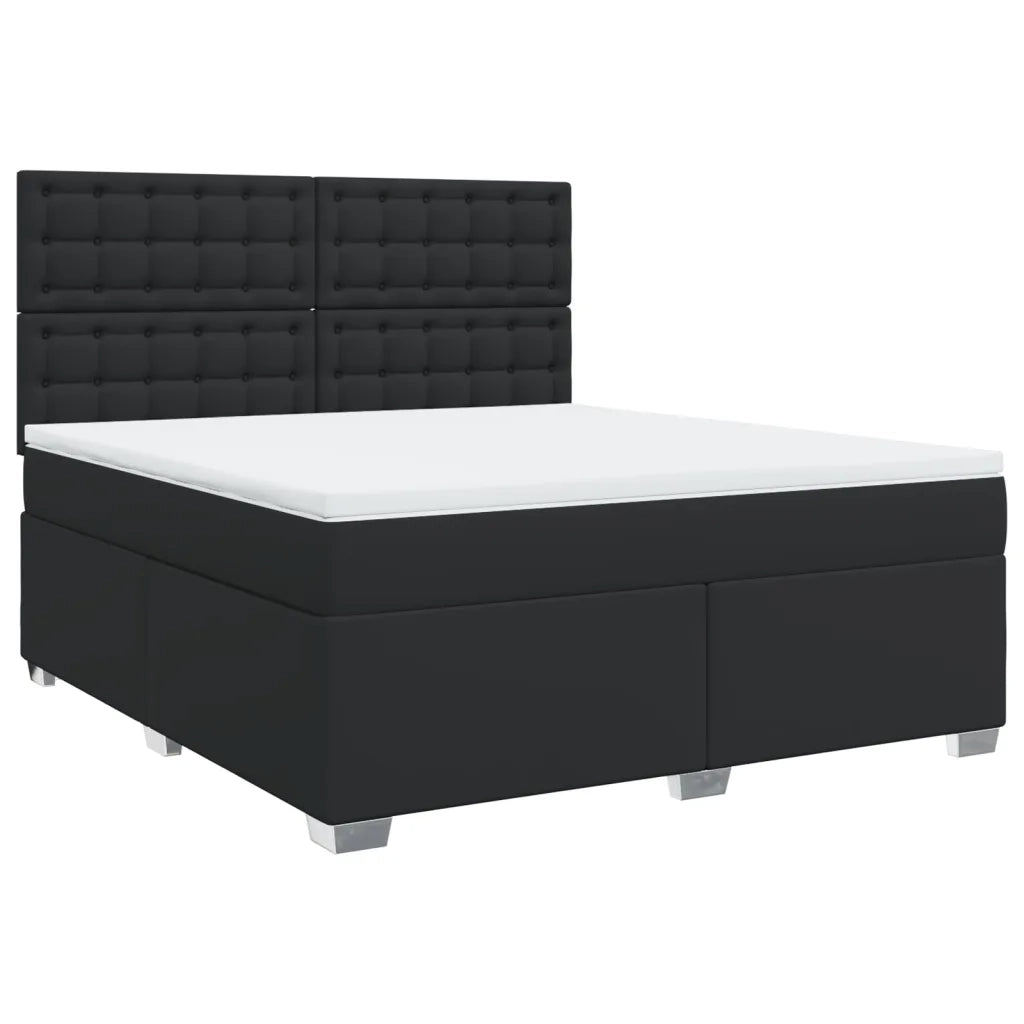 Giroletto a Molle con Materasso Nero 180x200 cm in Similpelle 3290732