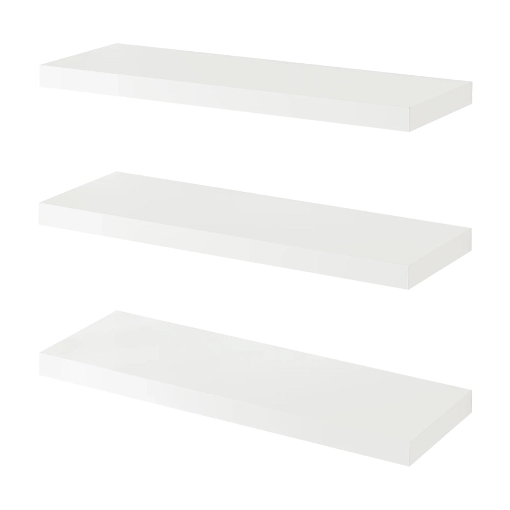 Set di 3 mensole da parete moderno mobile contenitore 60 x 20 x 4 cm bianco 03_0009780