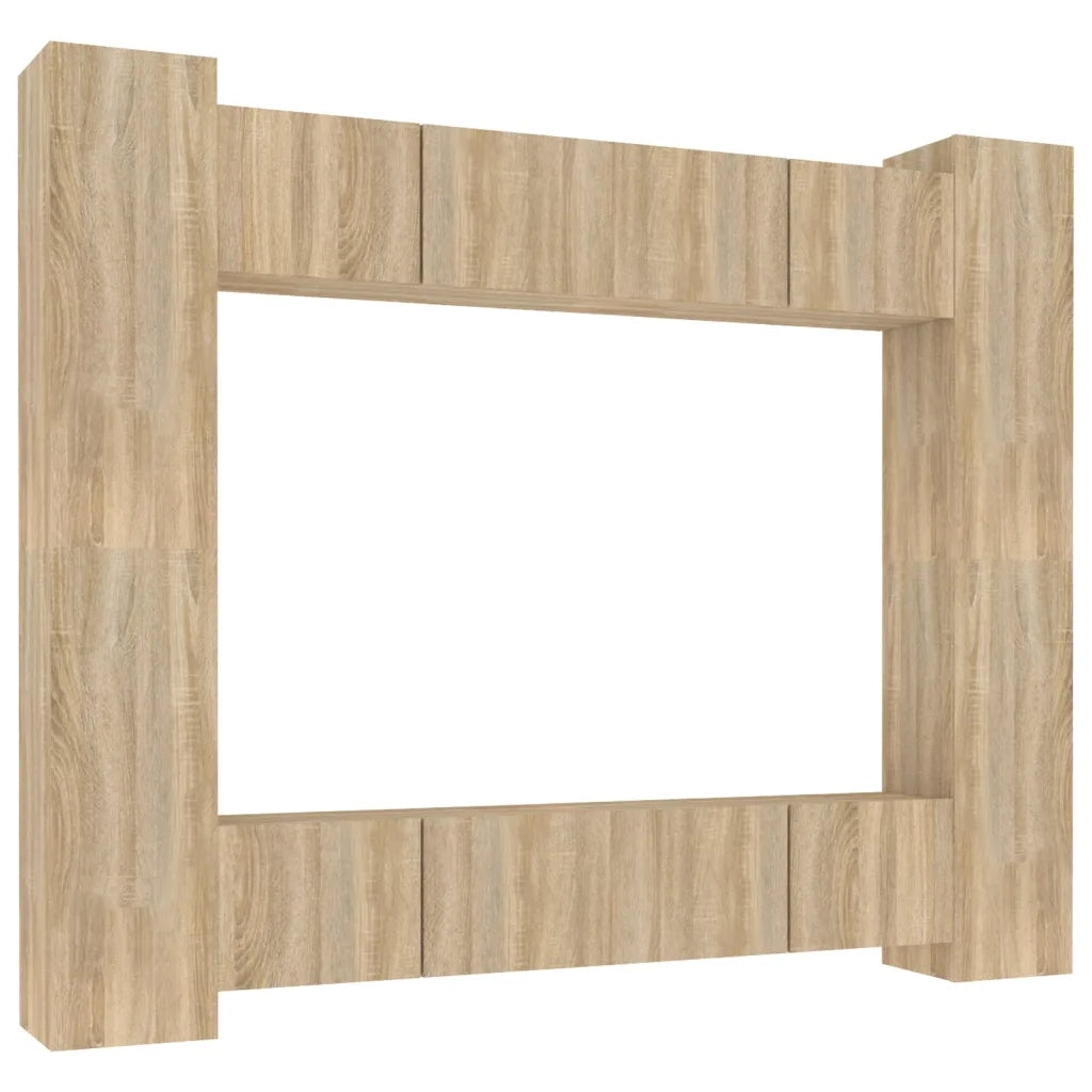 Set Mobili Porta TV 8pz Rovere Sonoma in Legno Multistrato cod mxl 11943