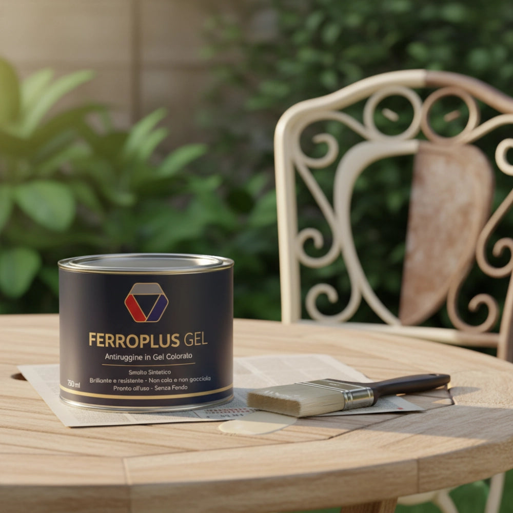 Kit 3 pezzi ferroplus gel smalto sintetico antiruggine biancoperla 750 ml