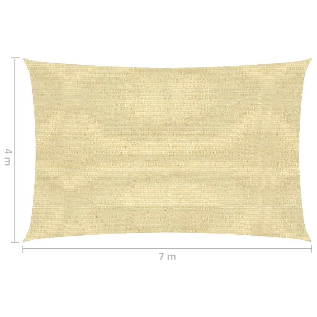 Vela ombreggiante 160 g/m² beige 4 x 7 m HDPE 02_0008984