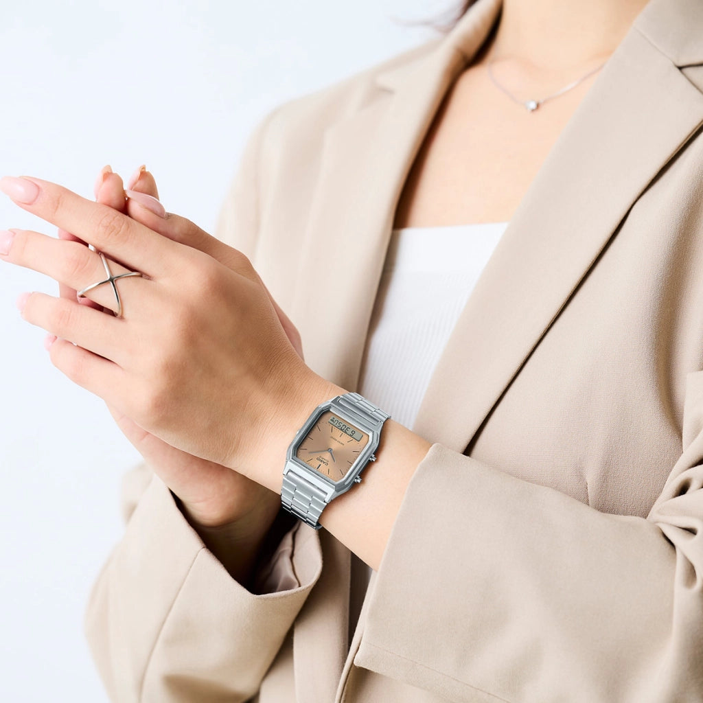 CASIO VINTAGE Mod. EDGY COLLECTION SUNRAY DIAL - PINK COPPER