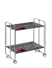 Carrello da cucina pieghevole grigio con ruote BAUHAUS 2 ripiani