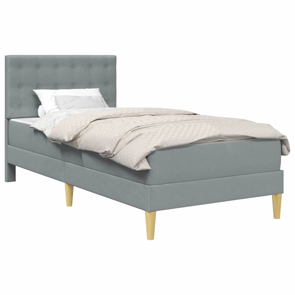 Struttura letto con materasso Grigio chiaro 80 x 200 cm Tessuto 3415078