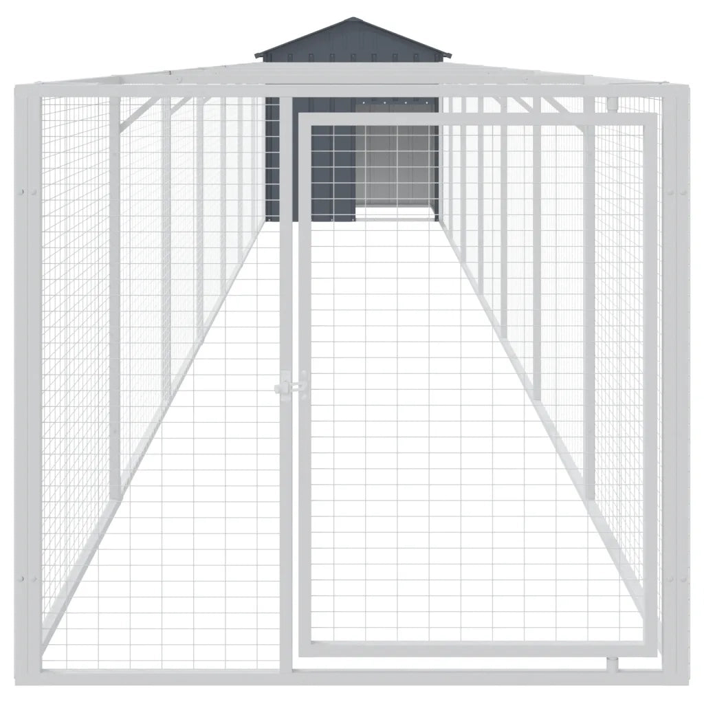 Casetta Cani con Tetto Antracite 117x813x123 cm Acciaio Zincato 3189061