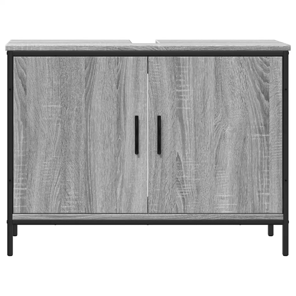 Mobile Lavabo Bagno Grigio Sonoma 80x30x60 cm Legno Multistrato 842454