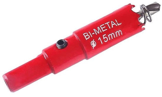 Bi-metallico sega per fori - Sega per metallo e legno - 15 mm - Sega a foro di mais - Taglio rapido e pulito - Adatto per plastica ...