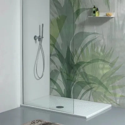 Piatto doccia rettangolare 80x120 H3 cm in ceramica bianco opaco con antiscivolo  Ruy