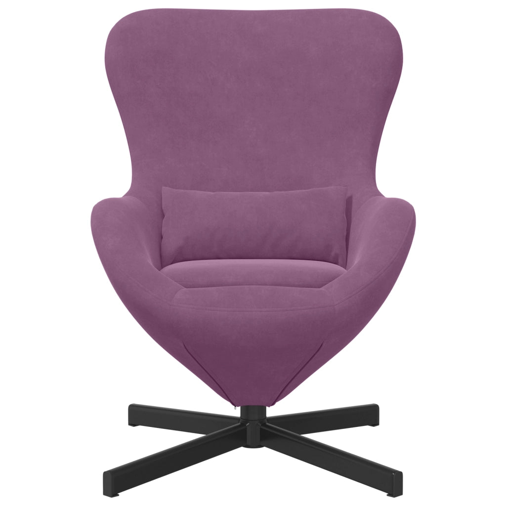 Sedia a Uova in Velluto Viola di
