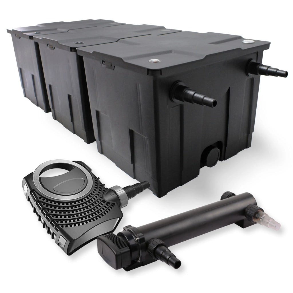 Set Filtro a 3 camere laghetto 90000l con Chiarificatore UVC 24W 3ª serie Pompa NEO7000 50W