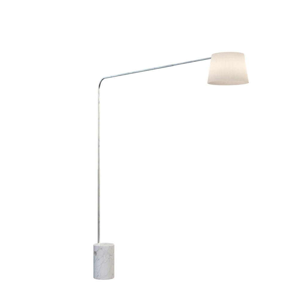 Piantana Contemporanea Corner Marmo Alto Bianco Diffusore Bianco 1 Luce E27