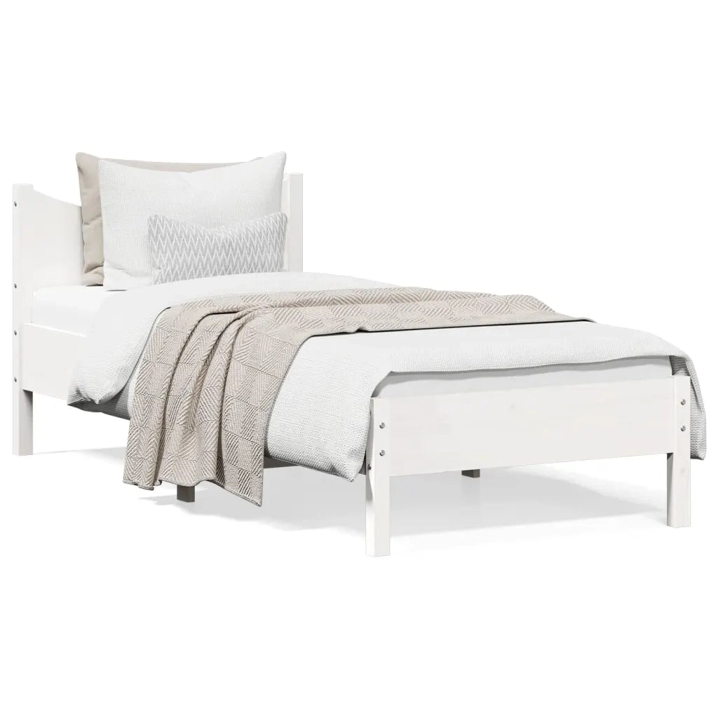 Letto senza Materasso Bianco 90x200 cm Legno Massello di Pino 844738